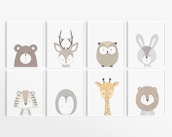 Animal Prints For Nursery, Neutral Nursery, Gender Neutral Nursery, Baby Printables, Printable Wall Art, Baby Animal Prints