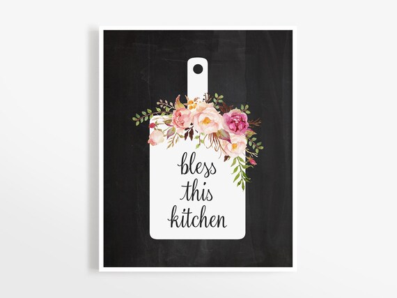 Bless This Kitchen Art Print Instant Download Kitchen Wall | Etsy