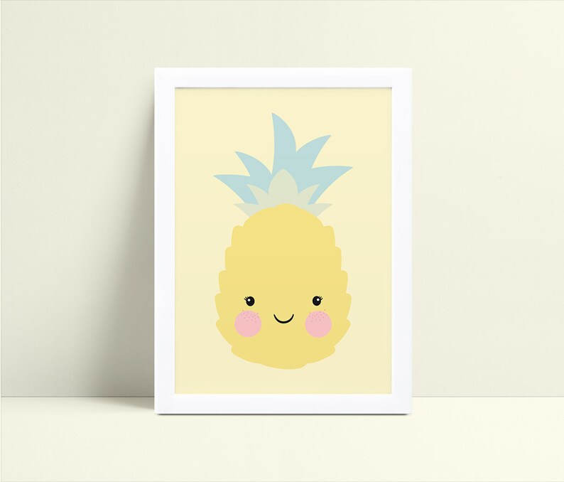 Fruits Art Print Baby Girl Nursery Printable Kids Decor Etsy