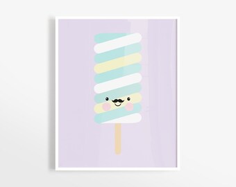 Popsicle Print, Baby Boy Nursery, Candy Art Print, Printable Kid's Bedroom, Ice Cream Print, Candy Colors Nursery Decor