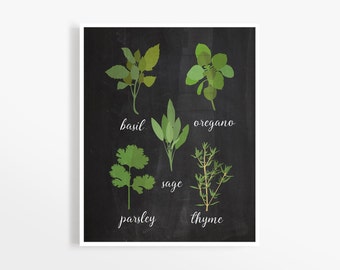 Kitchen Art Print, Herbs Art Print, Instant Download, Printable Kitchen,  Kitchen Wall Decor, Housewarming Gift
