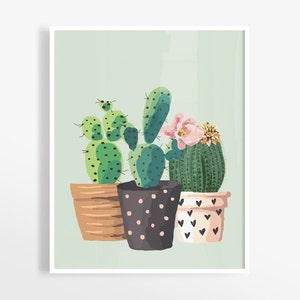 Cactus Art Print, Rustic Home Decor, Botanical Print, Printable Wall Art, Cactus Printable, Instant Download image 1