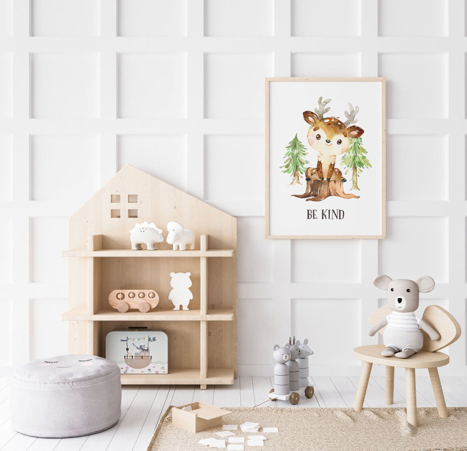 Woodland Nursery Decor Printable Wall Art Neutral Nursery Etsy