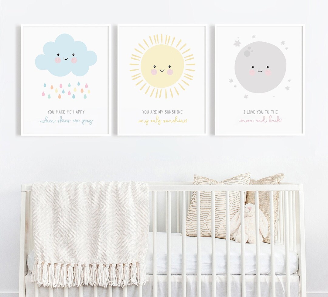 Nursery Wall Art Set, Neutral Nursery Decor, Printable Wall Art, Baby ...
