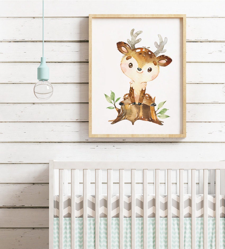 Woodland Nursery Decor Printable Wall Art Neutral Nursery Etsy