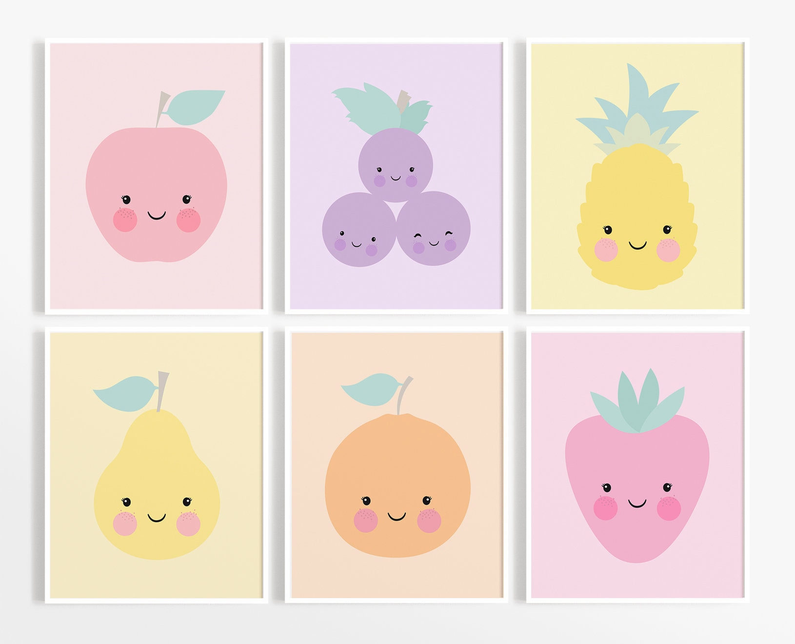 Fruits Art Print Baby Girl Nursery Printable Kids Decor Etsy