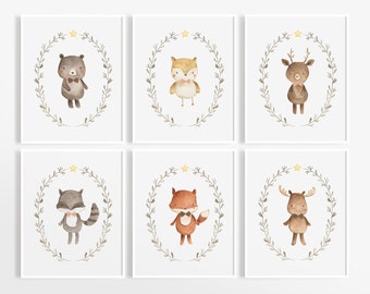 Woodland Nursery Decor, Gender Neutral Nursery Art, Woodland Animals, Woodland Baby Shower, Baby Room Decor, Forest Animals