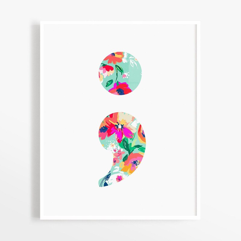Semicolon Wall Art - Etsy