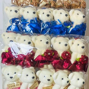 Decorative mini bears for Holidays & Special Occasions - 10 Pack - Available in 4 Colors