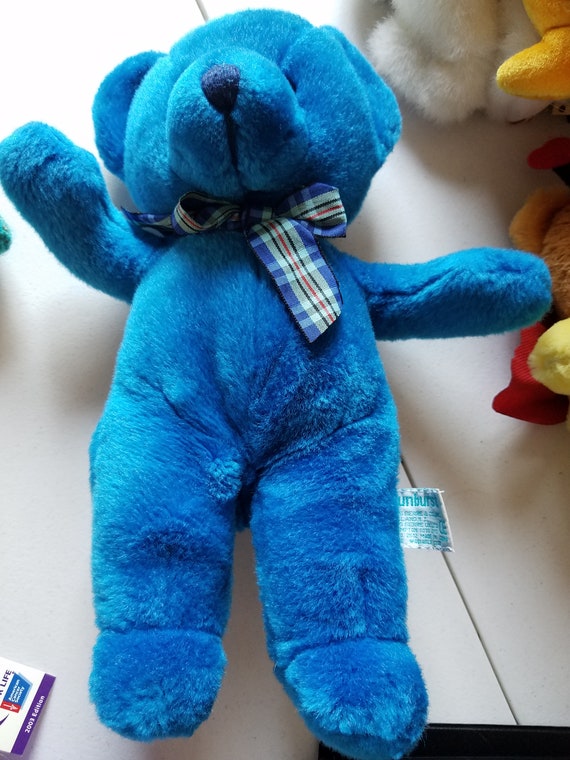 vintage blue teddy bear