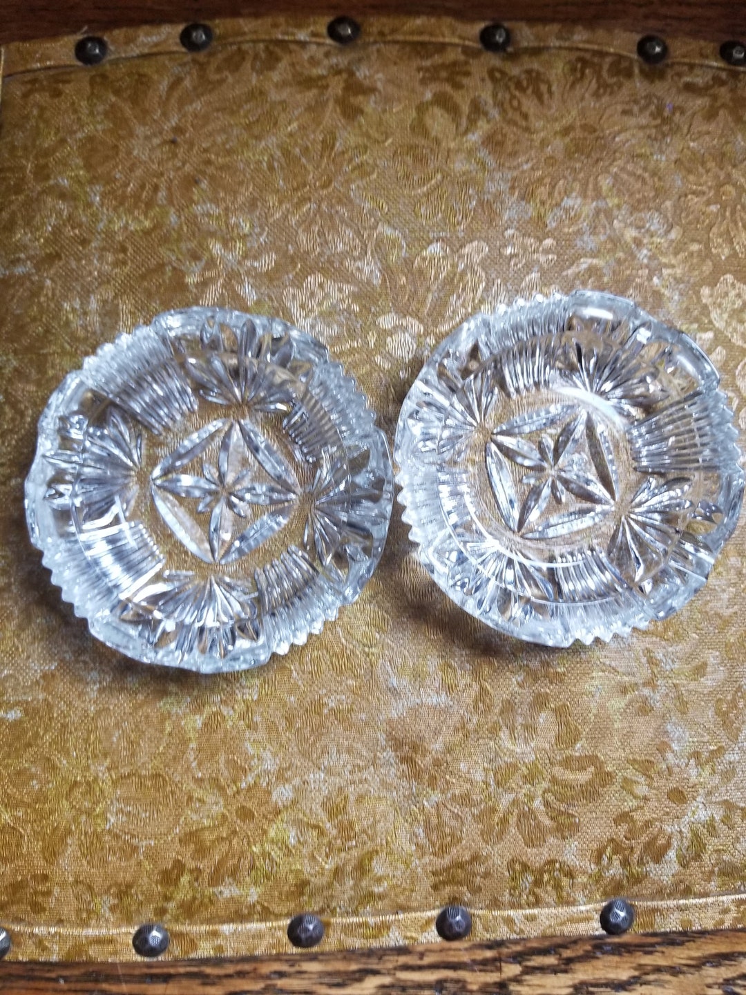 Beautiful Vintage Crystal Ashtrays Set of 2 Etsy