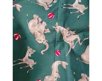 Shwartz Liebman Textiles Cotton Circus Animals Print Fabric Remnant