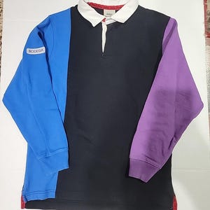 80&#39;s Retro Bodega Long Sleeve Color Block Shirt Size S