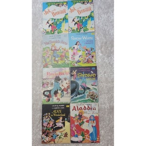 VTG 60s 70s Lot of 9 Coloring Books Color By Number UNUSED Fairy Tales