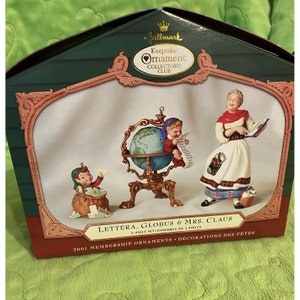 2001 Hallmark Collector&#39;s Club 3-teiliges Weihnachtsdekor-Figurenset
