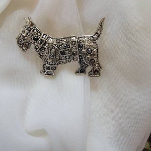 Vintage Marcasite Scottish Terrier Brooch/Pin