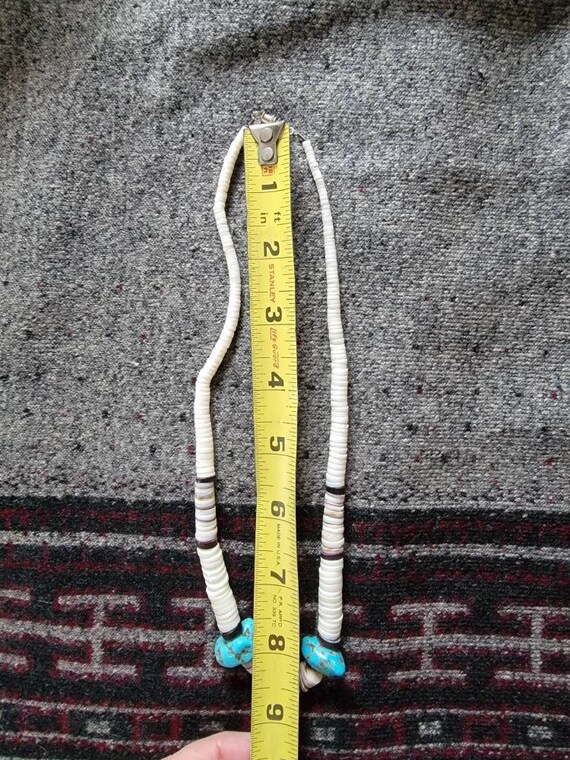 Vintage Native American Turquoise Bone and Shell … - image 2