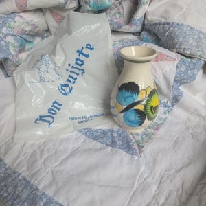 Vintage Hand Painted Vase With Original Shopping Bag it Came In