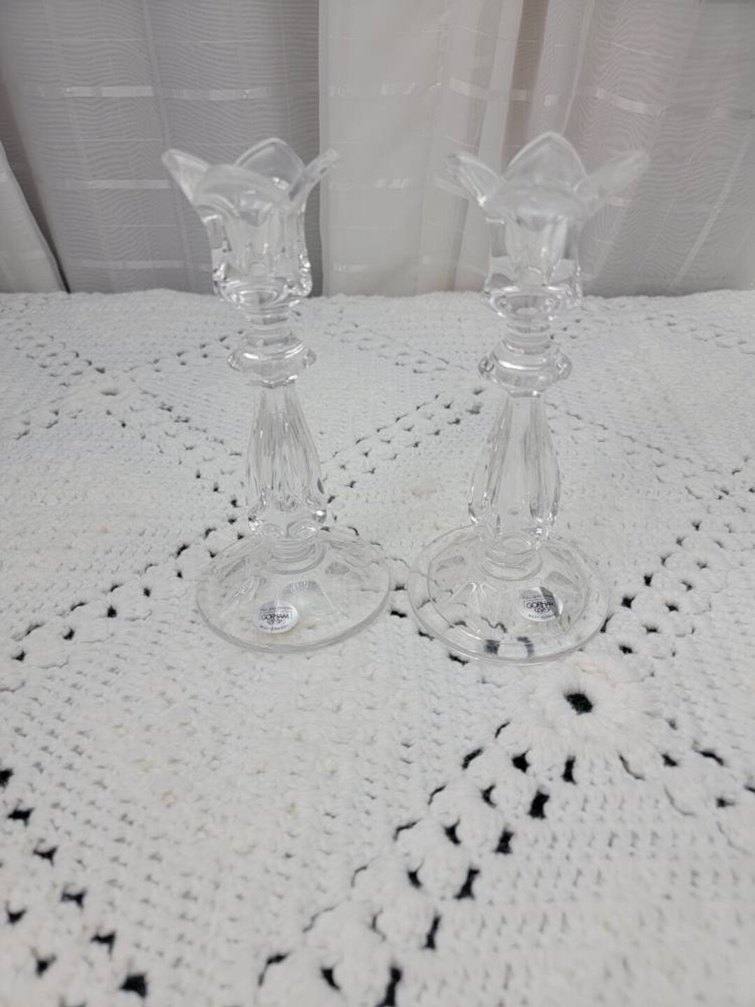 Gorham Full Lead Crystal West Germany Candlesticks Etsy