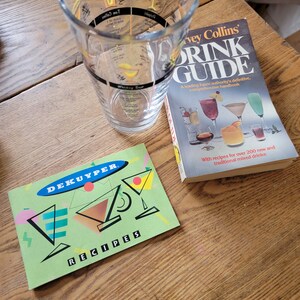 Vintage Cocktail Books and Glass Lot