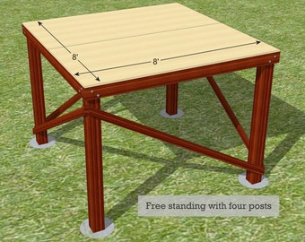 8' x 8' free standing platform for treehouses