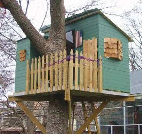 Kauri Treehouse Plans To Build In One Tree Or Free Standing Etsy