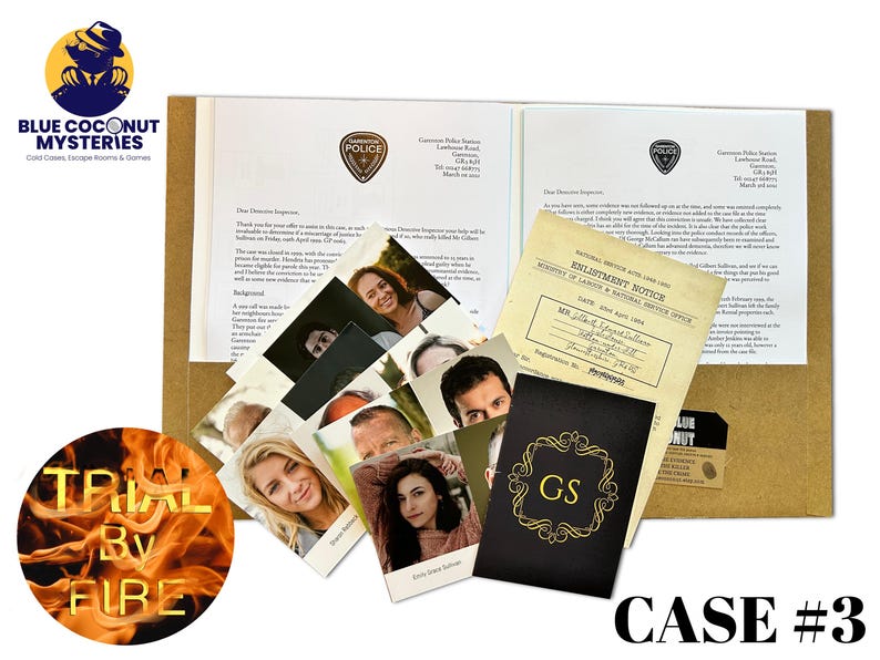Perfect Gift for Mystery Lovers: Tabletop Detective cold Case 3 File 'Trial by Fire' | Murder Mystery Game for Date Night or Family Fun Bild 7
