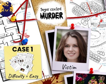 Tabletop Detective Game, Sugar Coated Murder Print & Solve (PDF)