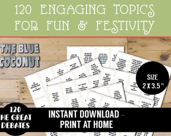 Debate Icebreaker Game: 120 Engaging Topics (PDF) office party, family and friends game night