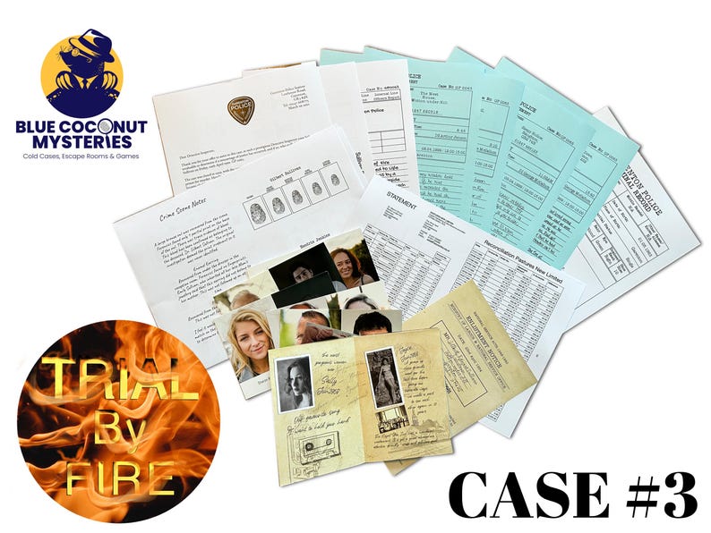 Perfect Gift for Mystery Lovers: Tabletop Detective cold Case 3 File 'Trial by Fire' | Murder Mystery Game for Date Night or Family Fun Bild 3