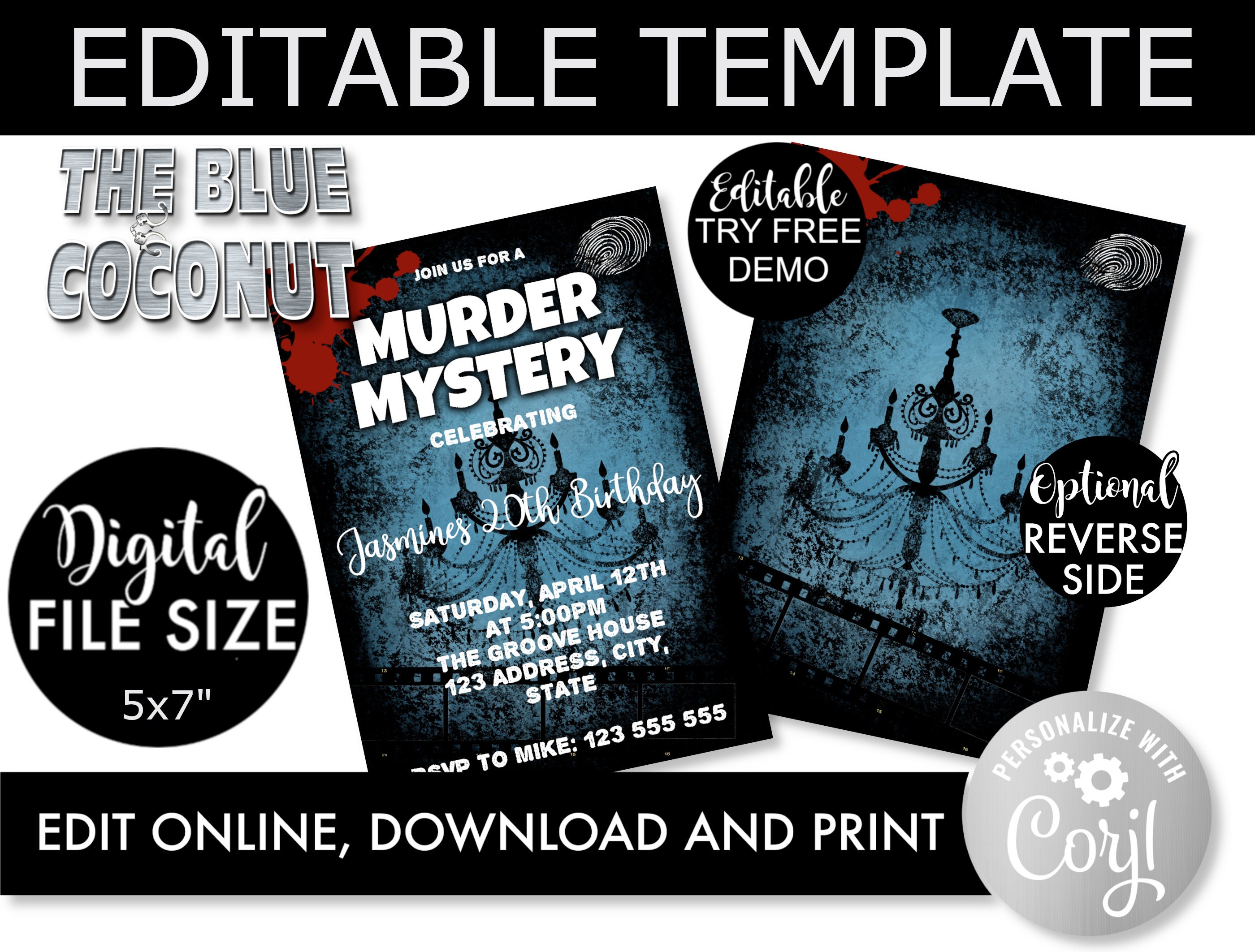 Editable Murder Mystery Template, Haunted Manor Fundraising Event Party ...