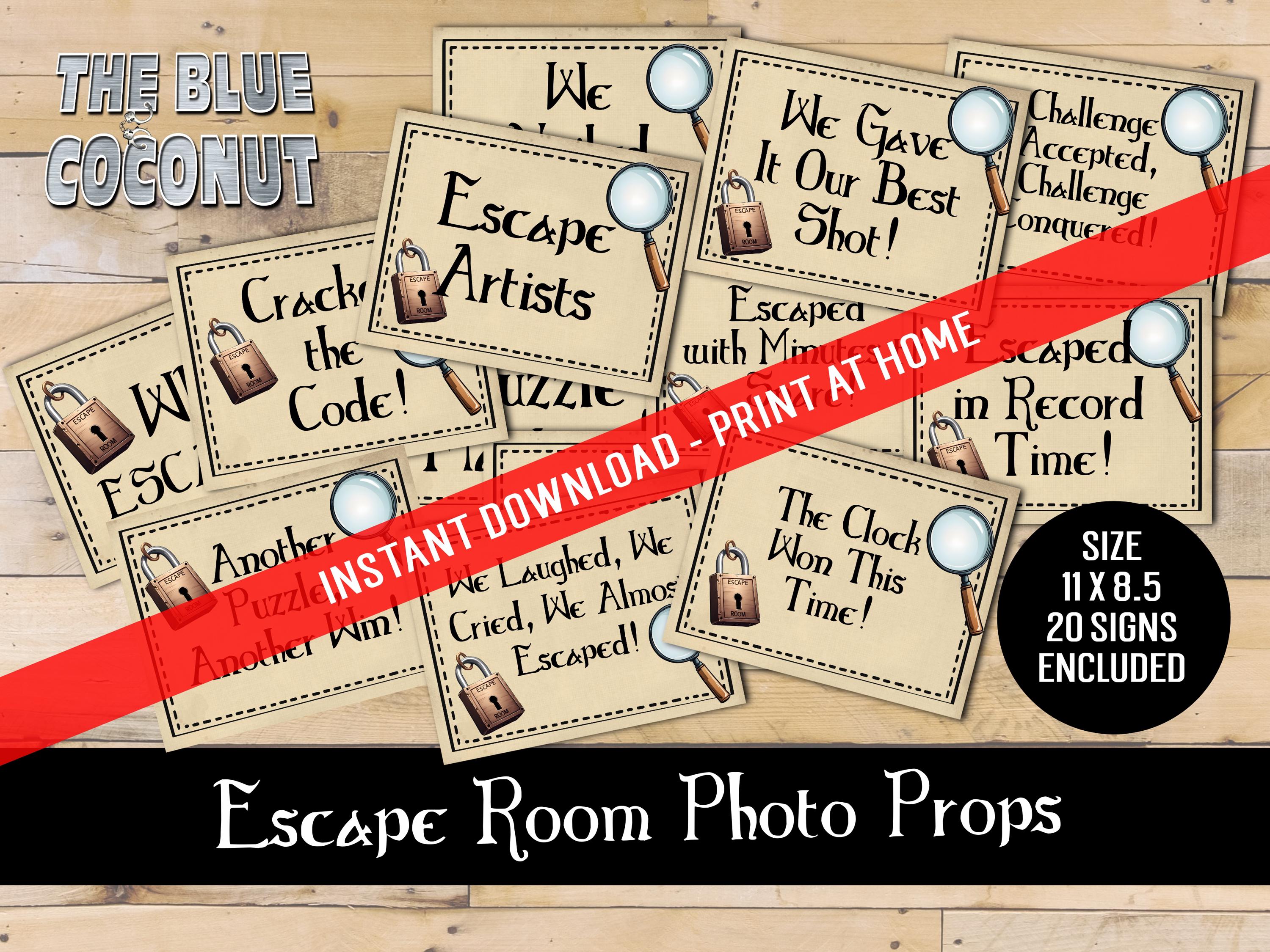 Escape Room Photo Booth Props: Fun Printable Signs (digital Download ...