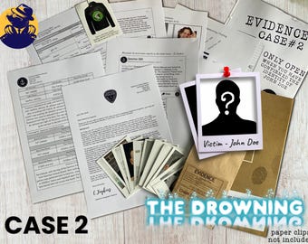 Gift for Mystery Lovers: Tabletop Detective cold Case 2 'The Drowning' | Murder Mystery Game Date Night or Family Fun
