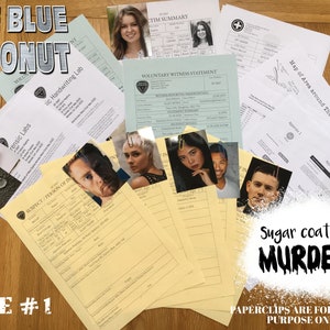 Tabletop detective case file, crime Cold case 1, POSTED to your door, Sugar Coated MURDER, murder mystery, date night game, puzzle easy