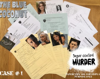 Tabletop detective case file, crime Cold case 1, POSTED to your door, Sugar Coated MURDER, murder mystery, date night game, puzzle easy