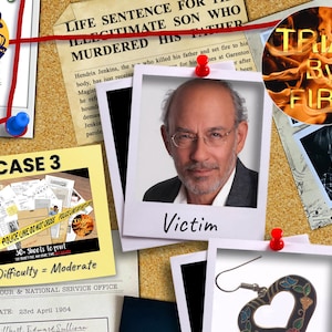 Arquivo de caso de detetive de mesa, crime Cold case 3 Murder, imprima e resolva em casa, Trial by Fire MURDER mystery, jogo de encontro noturno, quebra-cabeça divertido