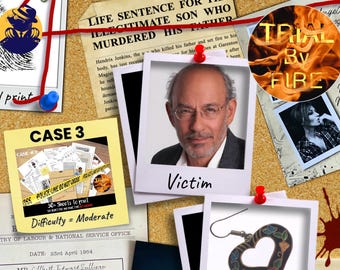 Cold Case Murder Mystery, Trial by Fire, Print & Solve date night mystery game (PDF)