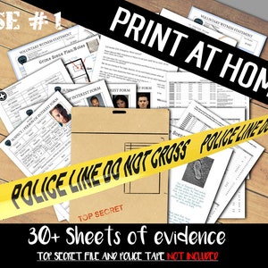 Tabletop detective case file, crime Cold case 1, print and Solve at home, SUGAR COATED MURDER, murder mystery, date night game, puzzle