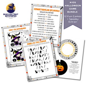 Utskrivbart Halloween-festspelpaket | 12 klassrumsaktiviteter för barn, skollärarpussel, spökfjärilar, Halloweenordsökning