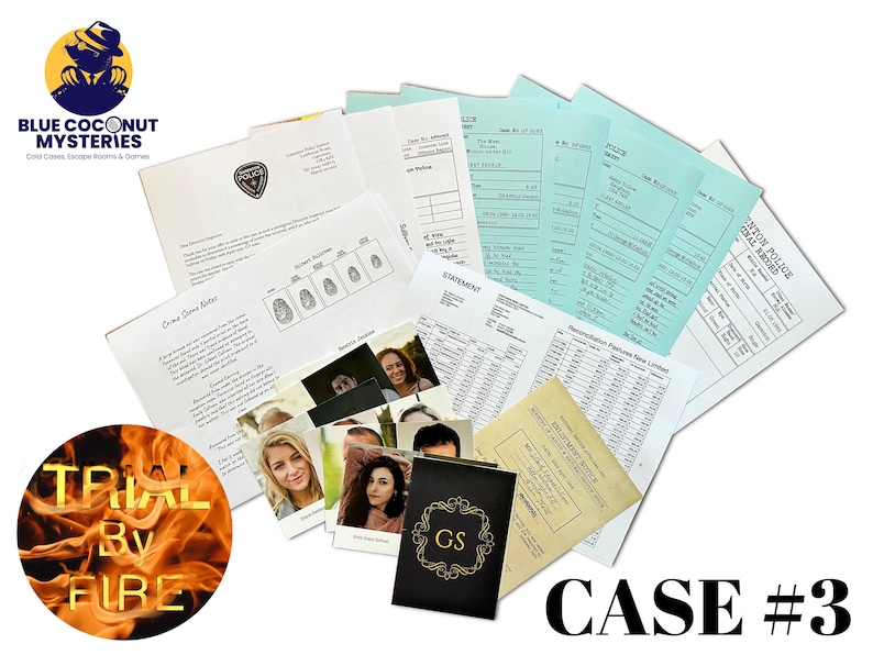 Perfect Gift for Mystery Lovers: Tabletop Detective cold Case 3 File 'Trial by Fire' | Murder Mystery Game for Date Night or Family Fun Bild 11