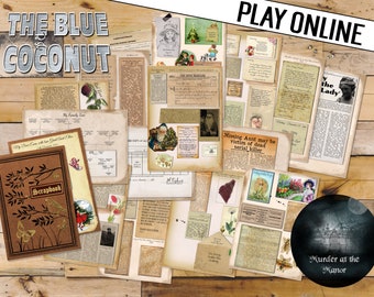 ONLINE detective case file, crime Cold case Murder, play online and Solve at home, murder at the manor, mystery date night game, puzzle