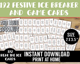 A Festive Break the Ice game contains 192 cards icebreaker-style questions groups, office party, family and friends christmas game night