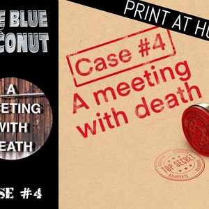 Tabletop detective case file, crime Cold case 4, print and Solve at home, A meeting with death MURDER mystery, date night game, puzzle