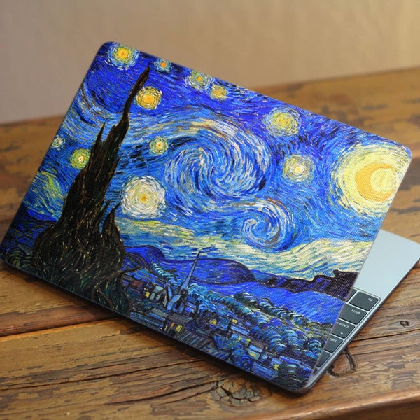 Van Gogh Starry Night Laptop Skin Vinyl Decal Sticker Dell Inspiron Lenovo Asus Chromebook Acer Universal Cover For Any Laptop Decal D145