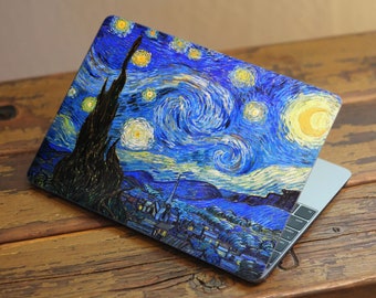 Van Gogh Starry Night Laptop Skin Vinyl Decal Sticker Dell Inspiron Lenovo Asus Chromebook Acer Universal Cover For Any Laptop Decal D145