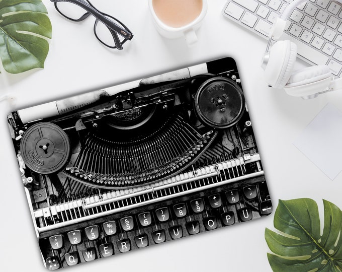 Typewriter Laptop Skin Vintage Vinyl Decal Sticker Dell Etsy