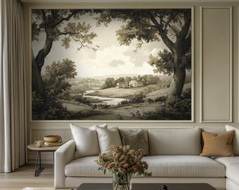 Tree Wall Mural, Bohemian Scenic Wallpaper for Walls, Vintage Removable Nature Landscape Decor RO17