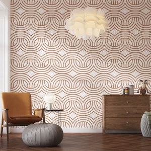 Vintage Geometric Wallpaper: Scandinavian Retro Mural