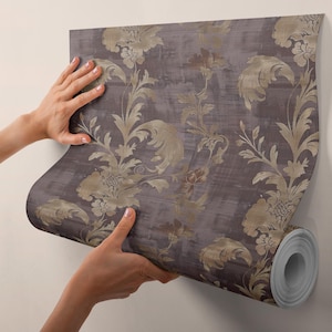 Enhance your home with our Removable Dark Red and Purple Wallpaper Roll, perfect for adding a touch of vintage charm and cottage style to any room. This wallpaper features a stunning vintage mural design in deep red and rich purple hues.
