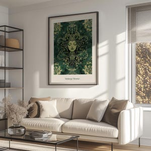 Mid Century Modern Art Print: Green Abstract Vintage Home Decor